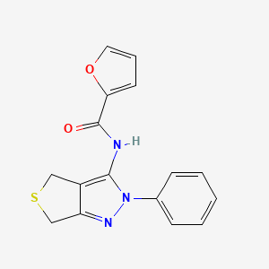 molecular formula C16H13N3O2S B2854207 N-{2-phenyl-2H,4H,6H-thieno[3,4-c]pyrazol-3-yl}furan-2-carboxamide CAS No. 392254-95-4