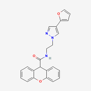 molecular formula C23H19N3O3 B2854214 N-(2-(4-(furan-2-yl)-1H-pyrazol-1-yl)ethyl)-9H-xanthene-9-carboxamide CAS No. 2034511-36-7