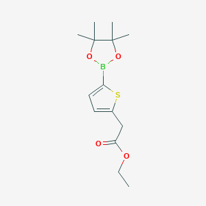 molecular formula C14H21BO4S B2854220 Ethyl 2-(5-(4,4,5,5-tetramethyl-1,3,2-dioxaborolan-2-yl)thiophen-2-yl)acetate CAS No. 1620318-41-3