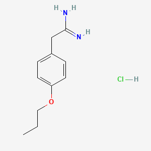 molecular formula C11H17ClN2O B2854221 2-(4-propoxyphenyl)ethanimidamide Hydrochloride CAS No. 16953-06-3