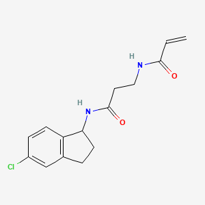 molecular formula C15H17ClN2O2 B2854236 N-(5-Chloro-2,3-dihydro-1H-inden-1-yl)-3-(prop-2-enoylamino)propanamide CAS No. 2198791-19-2