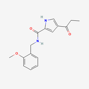 molecular formula C16H18N2O3 B2854290 N-[(2-methoxyphenyl)methyl]-4-propanoyl-1H-pyrrole-2-carboxamide CAS No. 478259-51-7