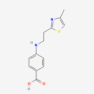 molecular formula C13H14N2O2S B2854296 4-((2-(4-Methylthiazol-2-yl)ethyl)amino)benzoic acid CAS No. 1271478-86-4