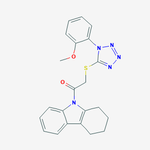 molecular formula C22H21N5O2S B285431 methyl 2-(5-{[2-oxo-2-(1,2,3,4-tetrahydro-9H-carbazol-9-yl)ethyl]sulfanyl}-1H-tetraazol-1-yl)phenyl ether 