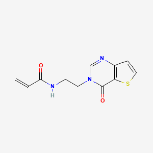 molecular formula C11H11N3O2S B2854312 N-(2-{4-oxo-3H,4H-thieno[3,2-d]pyrimidin-3-yl}ethyl)prop-2-enamide CAS No. 2411218-81-8