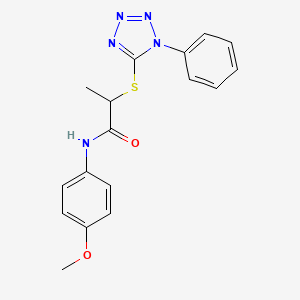 molecular formula C17H17N5O2S B2854316 N-(4-methoxyphenyl)-2-((1-phenyl-1H-tetrazol-5-yl)thio)propanamide CAS No. 887346-70-5