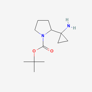 molecular formula C12H22N2O2 B2854332 Tert-butyl 2-(1-aminocyclopropyl)pyrrolidine-1-carboxylate CAS No. 1781639-68-6