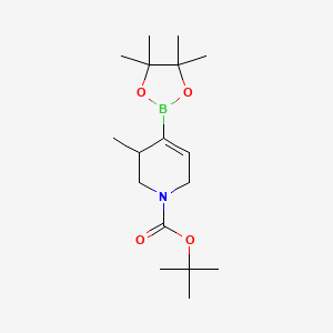 molecular formula C17H30BNO4 B2854346 Tert-butyl 3-methyl-4-(tetramethyl-1,3,2-dioxaborolan-2-yl)-1,2,3,6-tetrahydropyridine-1-carboxylate CAS No. 1268816-61-0