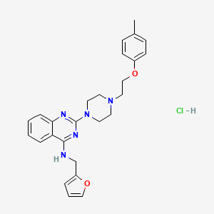 molecular formula C26H30ClN5O2 B2854365 N-(furan-2-ylmethyl)-2-(4-(2-(p-tolyloxy)ethyl)piperazin-1-yl)quinazolin-4-amine hydrochloride CAS No. 1216734-11-0