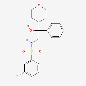 molecular formula C19H22ClNO4S B2854367 3-chloro-N-[2-hydroxy-2-(oxan-4-yl)-2-phenylethyl]benzene-1-sulfonamide CAS No. 2034591-89-2