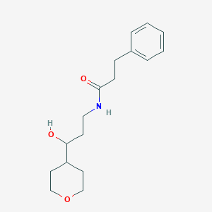 molecular formula C17H25NO3 B2854401 N-[3-hydroxy-3-(oxan-4-yl)propyl]-3-phenylpropanamide CAS No. 2034331-56-9
