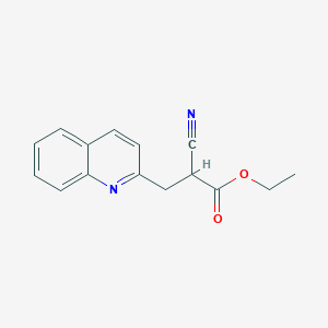 molecular formula C15H14N2O2 B2854405 Ethyl 2-cyano-3-(quinolin-2-yl)propanoate CAS No. 773086-23-0