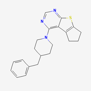 molecular formula C21H23N3S B2854427 4-(4-benzylpiperidin-1-yl)-6,7-dihydro-5H-cyclopenta[4,5]thieno[2,3-d]pyrimidine CAS No. 670268-15-2