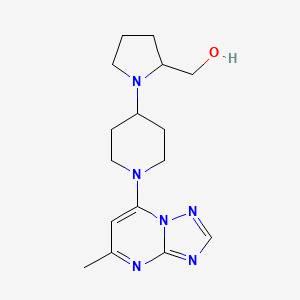 molecular formula C16H24N6O B2854464 [1-(1-{5-Methyl-[1,2,4]triazolo[1,5-a]pyrimidin-7-yl}piperidin-4-yl)pyrrolidin-2-yl]methanol CAS No. 2380170-06-7