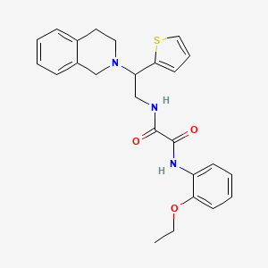 molecular formula C25H27N3O3S B2854510 N'-(2-ethoxyphenyl)-N-[2-(1,2,3,4-tetrahydroisoquinolin-2-yl)-2-(thiophen-2-yl)ethyl]ethanediamide CAS No. 898424-90-3