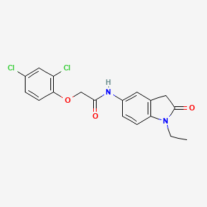 molecular formula C18H16Cl2N2O3 B2854536 2-(2,4-dichlorophenoxy)-N-(1-ethyl-2-oxoindolin-5-yl)acetamide CAS No. 921837-55-0