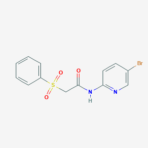 molecular formula C13H11BrN2O3S B285454 N-(5-bromopyridin-2-yl)-2-(phenylsulfonyl)acetamide 