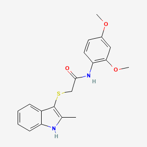 molecular formula C19H20N2O3S B2854546 N-(2,4-dimethoxyphenyl)-2-[(2-methyl-1H-indol-3-yl)sulfanyl]acetamide CAS No. 536701-93-6