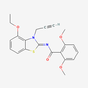 molecular formula C21H20N2O4S B2854548 N-[(2Z)-4-ethoxy-3-(prop-2-yn-1-yl)-2,3-dihydro-1,3-benzothiazol-2-ylidene]-2,6-dimethoxybenzamide CAS No. 868674-81-1