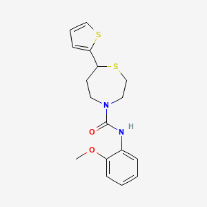 molecular formula C17H20N2O2S2 B2854560 N-(2-methoxyphenyl)-7-(thiophen-2-yl)-1,4-thiazepane-4-carboxamide CAS No. 1706055-01-7