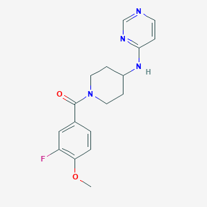 molecular formula C17H19FN4O2 B2854567 N-[1-(3-fluoro-4-methoxybenzoyl)piperidin-4-yl]pyrimidin-4-amine CAS No. 2415488-61-6