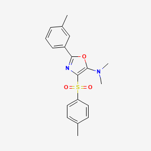 molecular formula C19H20N2O3S B2854575 N,N-DIMETHYL-4-(4-METHYLBENZENESULFONYL)-2-(3-METHYLPHENYL)-1,3-OXAZOL-5-AMINE CAS No. 330681-82-8