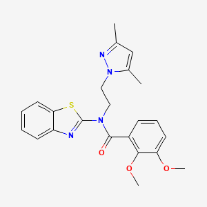 molecular formula C23H24N4O3S B2854605 N-(1,3-benzothiazol-2-yl)-N-[2-(3,5-dimethyl-1H-pyrazol-1-yl)ethyl]-2,3-dimethoxybenzamide CAS No. 1171474-40-0