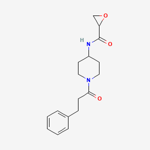 molecular formula C17H22N2O3 B2854628 N-[1-(3-Phenylpropanoyl)piperidin-4-yl]oxirane-2-carboxamide CAS No. 2418672-90-7