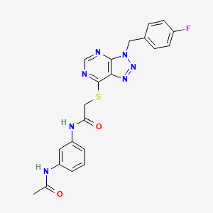 molecular formula C21H18FN7O2S B2854631 N-(3-acetamidophenyl)-2-((3-(4-fluorobenzyl)-3H-[1,2,3]triazolo[4,5-d]pyrimidin-7-yl)thio)acetamide CAS No. 863457-94-7