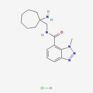 molecular formula C16H24ClN5O B2854644 N-[(1-Aminocycloheptyl)methyl]-3-methylbenzotriazole-4-carboxamide;hydrochloride CAS No. 2418692-18-7