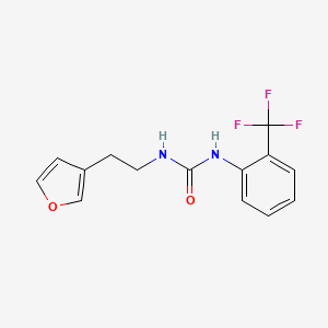 molecular formula C14H13F3N2O2 B2854648 1-(2-(Furan-3-yl)ethyl)-3-(2-(trifluoromethyl)phenyl)urea CAS No. 1428375-25-0