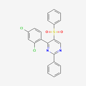 molecular formula C22H14Cl2N2O2S B2854657 5-(Benzenesulfonyl)-4-(2,4-dichlorophenyl)-2-phenylpyrimidine CAS No. 339108-15-5
