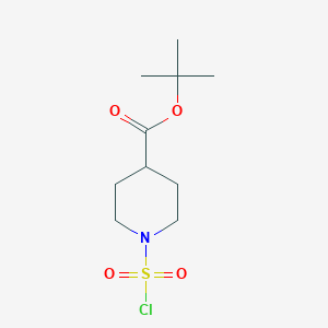molecular formula C10H18ClNO4S B2854661 Tert-butyl 1-(chlorosulfonyl)piperidine-4-carboxylate CAS No. 1909313-03-6