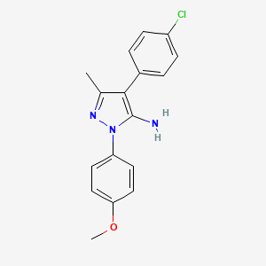 molecular formula C17H16ClN3O B2854664 4-(4-chlorophenyl)-1-(4-methoxyphenyl)-3-methyl-1H-pyrazol-5-amine CAS No. 321391-74-6