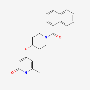 molecular formula C23H24N2O3 B2854700 4-((1-(1-naphthoyl)piperidin-4-yl)oxy)-1,6-dimethylpyridin-2(1H)-one CAS No. 2034291-38-6