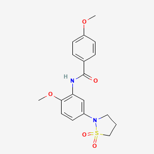 N-(5-(1,1-dioxidoisothiazolidin-2-yl)-2-methoxyphenyl)-4-methoxybenzamide
