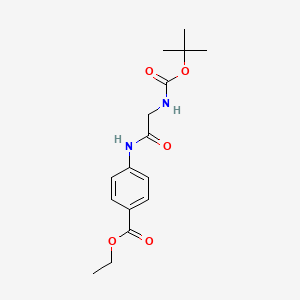 molecular formula C16H22N2O5 B2854705 ethyl 4-{[N-(tert-butoxycarbonyl)glycyl]amino}benzoate CAS No. 52815-80-2