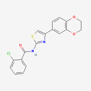 2-chloro-N-(4-(2,3-dihydrobenzo[b][1,4]dioxin-6-yl)thiazol-2-yl)benzamide