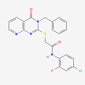 2-((3-benzyl-4-oxo-3,4-dihydropyrido[2,3-d]pyrimidin-2-yl)thio)-N-(4-chloro-2-fluorophenyl)acetamide