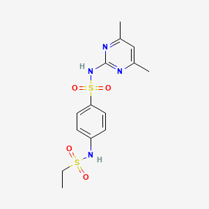 molecular formula C14H18N4O4S2 B2854729 N-(4,6-dimethylpyrimidin-2-yl)-4-ethanesulfonamidobenzene-1-sulfonamide CAS No. 545371-63-9