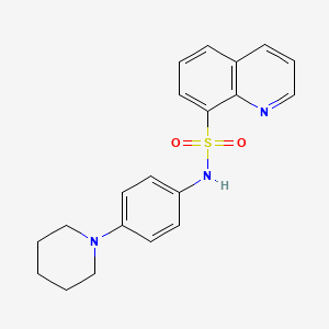 molecular formula C20H21N3O2S B2854739 N-[4-(piperidin-1-yl)phenyl]quinoline-8-sulfonamide CAS No. 305373-02-8