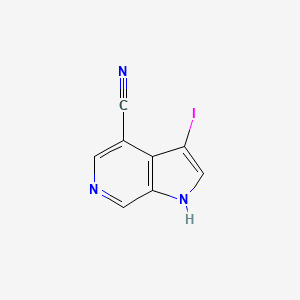 molecular formula C8H4IN3 B2854777 3-iodo-1H-pyrrolo[2,3-c]pyridine-4-carbonitrile CAS No. 1190310-26-9