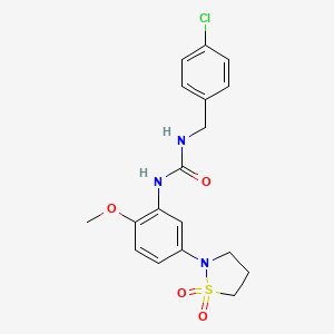 1-(4-Chlorobenzyl)-3-(5-(1,1-dioxidoisothiazolidin-2-yl)-2-methoxyphenyl)urea