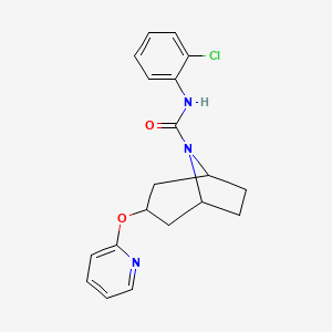 molecular formula C19H20ClN3O2 B2854791 N-(2-chlorophenyl)-3-(pyridin-2-yloxy)-8-azabicyclo[3.2.1]octane-8-carboxamide CAS No. 2109283-92-1