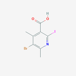molecular formula C8H7BrINO2 B2854793 5-Bromo-2-iodo-4,6-dimethylnicotinic acid CAS No. 2244721-35-3
