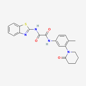 molecular formula C21H20N4O3S B2854796 N-(1,3-benzothiazol-2-yl)-N'-[4-methyl-3-(2-oxopiperidin-1-yl)phenyl]ethanediamide CAS No. 941998-24-9