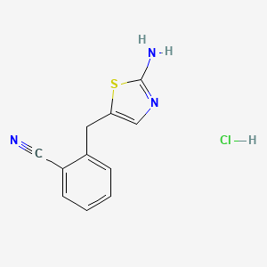 2-[(2-Amino-1,3-thiazol-5-yl)methyl]benzonitrile;hydrochloride