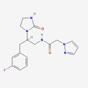N-(3-(3-fluorophenyl)-2-(2-oxoimidazolidin-1-yl)propyl)-2-(1H-pyrazol-1-yl)acetamide