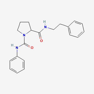 molecular formula C20H23N3O2 B2854819 N1-PHENYL-N2-(2-PHENYLETHYL)PYRROLIDINE-12-DICARBOXAMIDE CAS No. 1080661-78-4