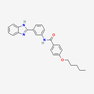 molecular formula C25H25N3O2 B2854844 N-[3-(1H-1,3-benzodiazol-2-yl)phenyl]-4-(pentyloxy)benzamide CAS No. 477556-25-5